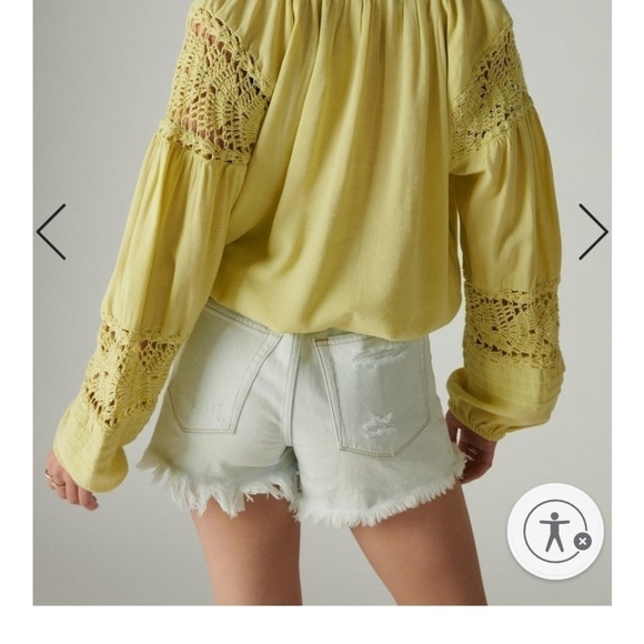 Lucky Brand Tops - Lucky Brand Crochet Peasant Blouse